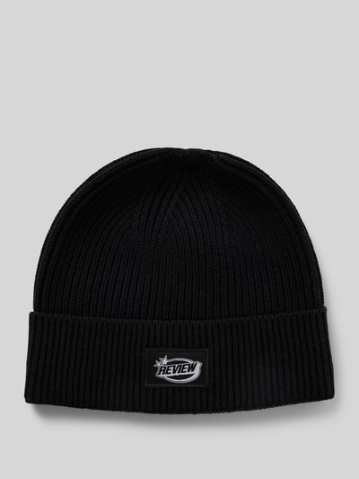 REVIEW Beanie mit Label-Detail Black 1