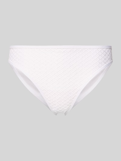 Produktfoto, weißer Slim Fit Bikini-Brief in Crochet-Optik Modell 'Taleah' von Marie Jo, elastischer Material-Mix, Damen Swimwear