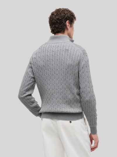 Tommy Hilfiger Regular Fit Troyer aus reiner Baumwolle mit Logo-Stitching Hellgrau 5