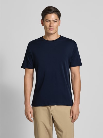 CK Calvin Klein T-shirt met logostitching, model 'SUPIMA' Marineblauw - 4