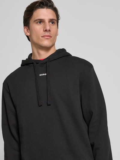 HUGO Hoodie mit Label-Detail Modell 'DapoDayote' Black 3