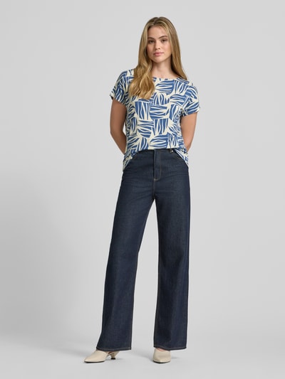 s.Oliver RED LABEL T-shirt o kroju relaxed fit z mieszanki wiskozy Oceaniczny 1