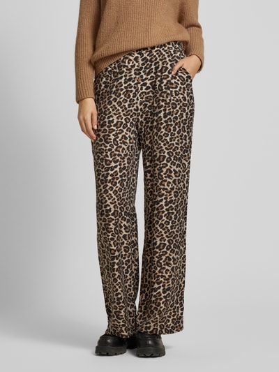 B.Young Wide leg stoffen broek met elastische band, model 'HINVA' Zwart - 4