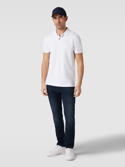 Lerros Poloshirt met labelstitching Wit - 1