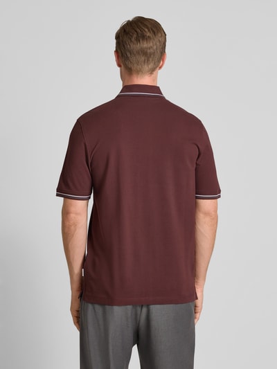 bugatti Poloshirt mit kurzer Knopfleiste Bordeaux 5
