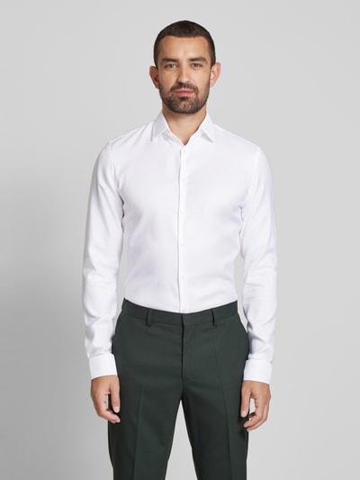 Jake*s Slim Fit Businesshemd mit extra langem Arm in Premiumqualität Weiss 4