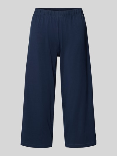 Skiny Spodnie od piżamy o kroju relaxed fit z nadrukiem z logo Ciemnoniebieski 1