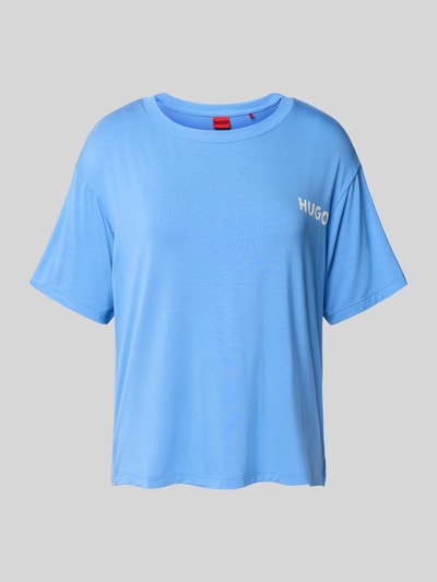 HUGO Regular Fit Pyjama-Oberteil aus Viskose-Mix Blau 1
