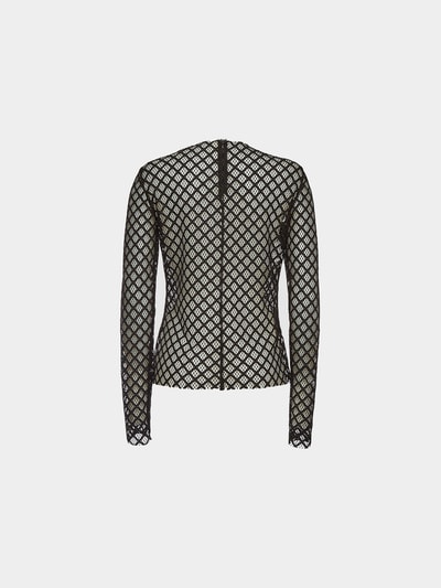 Philosophy di Lorenzo Ser Spitzenbluse mit Schmucksteinen Schwarz 2