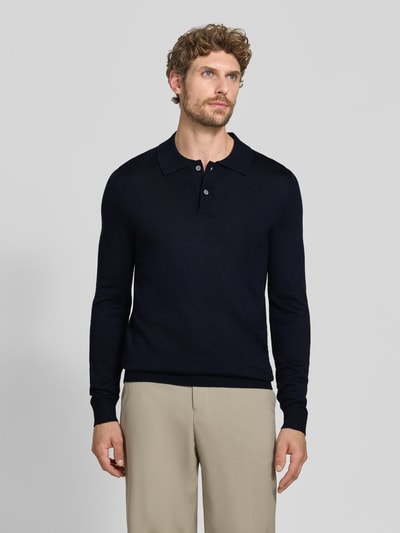 Christian Berg Men Regular Fit Poloshirt aus Woll-Mix Marine 4