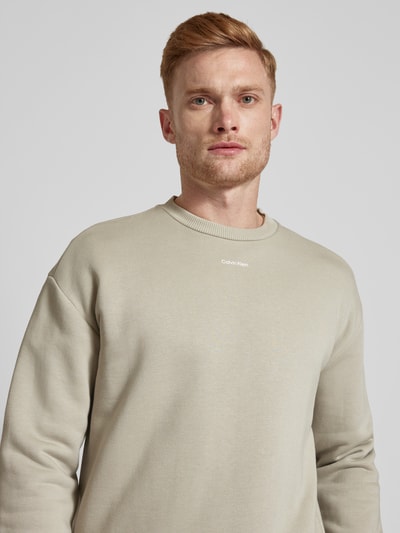 CK Calvin Klein Sweatshirt mit Label-Print Modell 'NANO' Stein 3