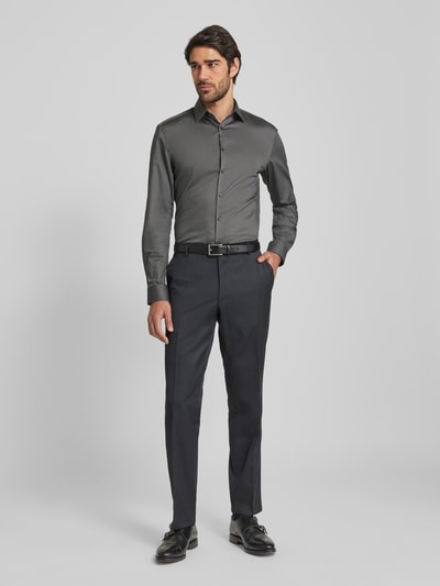 Jake*s Slim Fit Business-Hemd mit Kentkragen Anthrazit 1