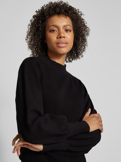 YAS Gebreide pullover met opstaande kraag, model 'FONNY' Zwart - 3