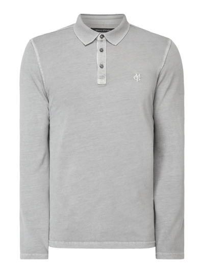 Marc O'Polo Poloshirt mit langem Arm Mittelgrau 2