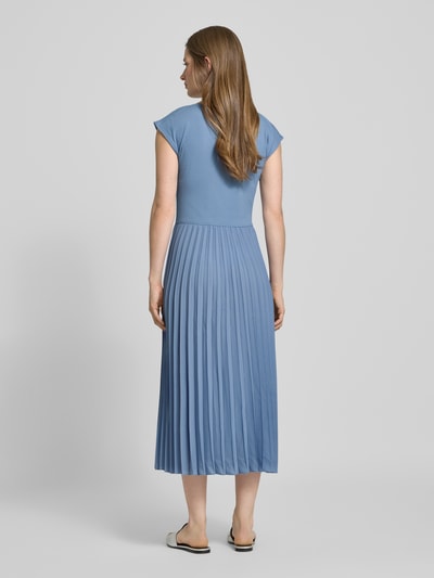 Tommy Hilfiger Fit-and-flare-midi-jurk met plissérok
 Lichtblauw - 5