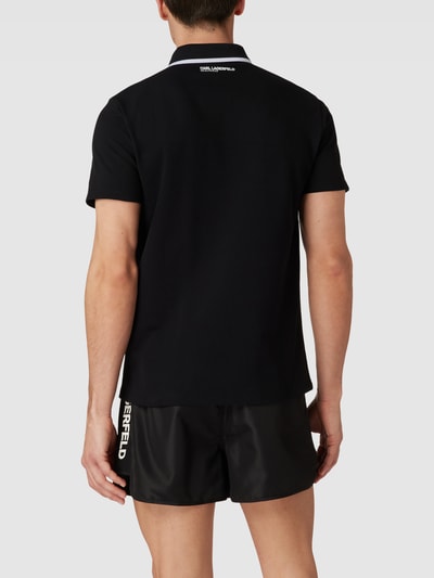 Karl Lagerfeld Beachwear Poloshirt met labelpatch Zwart - 5