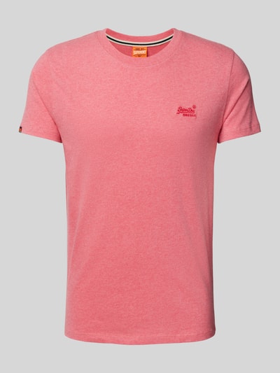 Superdry T-shirt met labelstitching Roze gemêleerd - 2