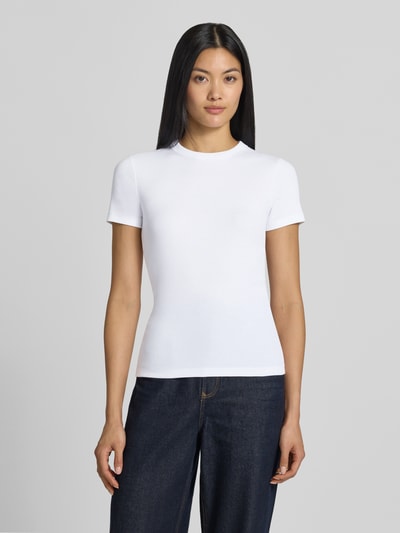 OPUS Regular Fit T-Shirt aus Baumwoll-Mix Weiss 4