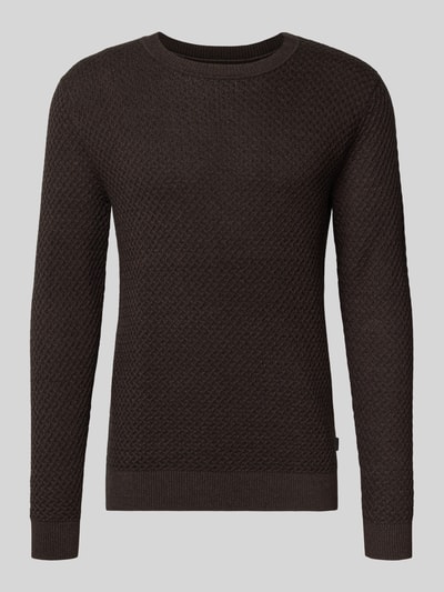 Jack & Jones Premium Strickpullover mit Strukturmuster Modell 'BARKLEY' Schoko 2