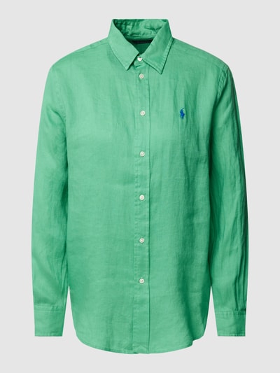 Polo Ralph Lauren Bluse mit regulärem Schnitt, Knopfleiste und Logo-Applikation Grass 2