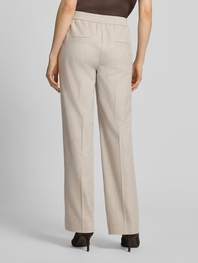 Marc Cain straight fit stoffen broek met viscose en persplooien Offwhite - 5
