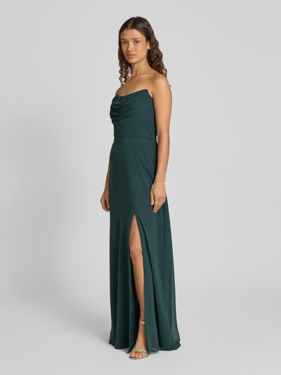 V.M. Abendkleid mit Wasserfall-Ausschnitt Dunkelgruen 1