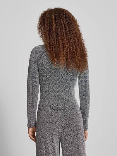 Pieces Regular fit shirt met lange mouwen en structuurmotief, model 'JINA' Zilver gemêleerd - 5