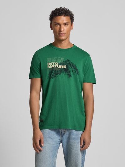 camel active T-shirt met labelprint Lichtgroen - 4