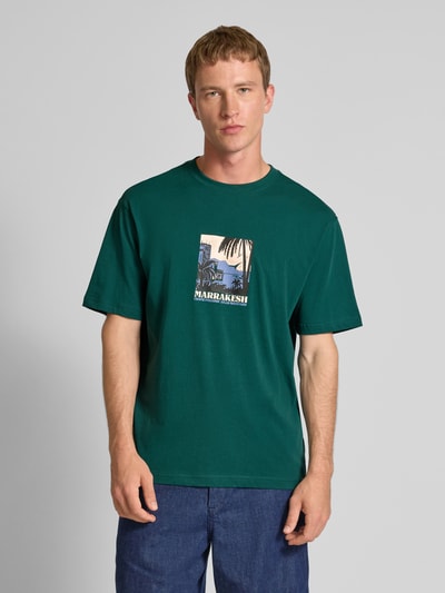 Only & Sons Relaxed Fit T-Shirt aus reiner Baumwolle Modell 'BEANE' Dunkelgruen 4