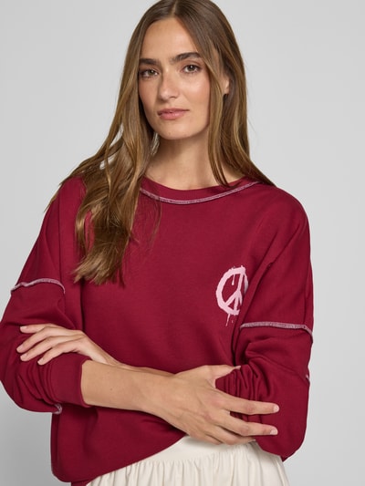 miss goodlife Sweatshirt met motiefprint en ronde hals Bordeaux - 3