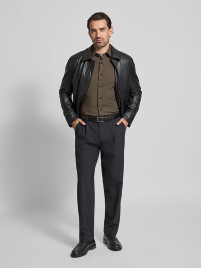 BOSS Slim fit zakelijk overhemd van katoenmix, model 'HANK' Beige - 1