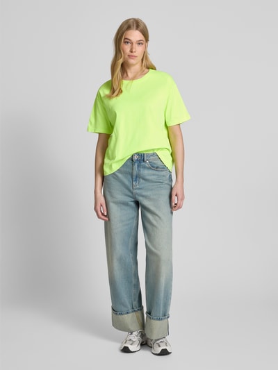 American Vintage Loose Fit T-Shirt aus reiner Baumwolle Modell 'FIZVALLEY' Neon Gelb 1