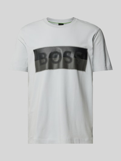 BOSS Green T-shirt met labelprint Lichtgrijs - 2