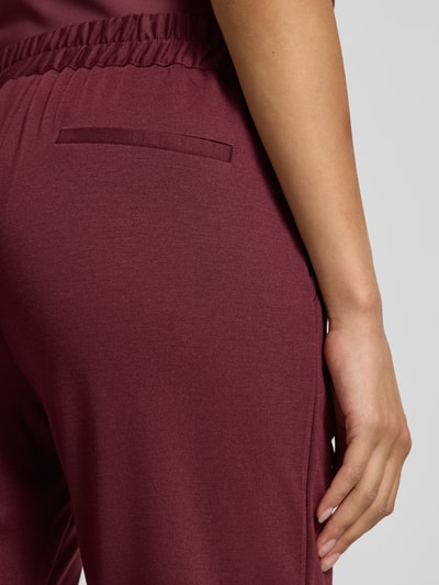 FREE/QUENT Slim fit stoffen broek met vaste boorden, model 'Nanni' Bordeaux - 3