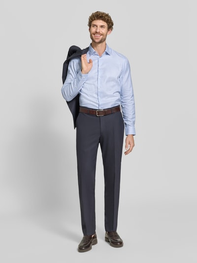 Jake*s Slim Fit Businesshemd aus reiner Baumwolle Hellblau 1