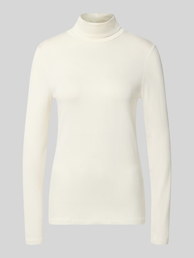 Produktfoto, Longsleeve mit Rollkragen von Christian Berg Woman aus Viskose-Mix, gerade geschnitten, Farbe Creme, glatte Textur, Rückenlänge 60 cm bei Größe S