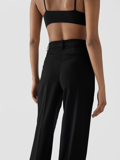 LouLou Studio Straight Fit Leinenhose mit Bundfalten Schwarz 6