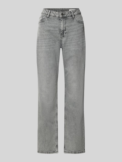 Produktfoto, szare jeansy Straight Fit Jeans aus Baumwoll-Mix Modell 'KAROLIN' od s.Oliver RED LABEL, materiał bawełniany denim, widoczne detale szwów