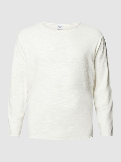 Jack & Jones Plus PLUS SIZE gebreide pullover met geribde ronde hals Offwhite - 2