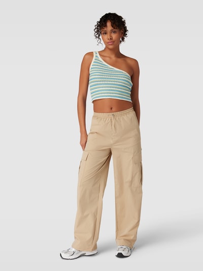 Noisy May Crop Top mit One-Shoulder-Träger Bleu 1