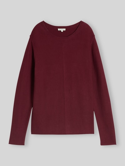 Tom Tailor Regular Fit Pullover mit gerippten Abschlüssen Bordeaux 2