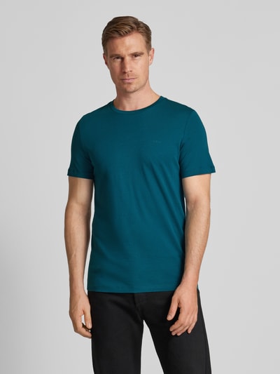 s.Oliver RED LABEL Regular Fit T-Shirt aus reiner Baumwolle mit gummiertem Label-Print Petrol 4