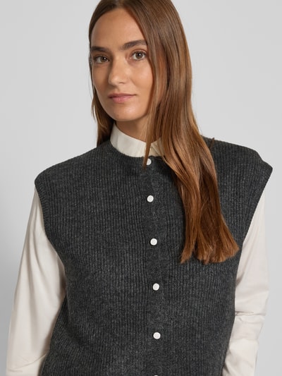 Neo Noir Mouwloos vest met kapmouwen, model 'Everest' Middengrijs - 3