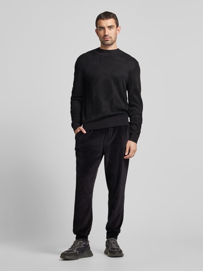 HUGO Tapered Fit Sweatpants mit Tunnelzug Black 1