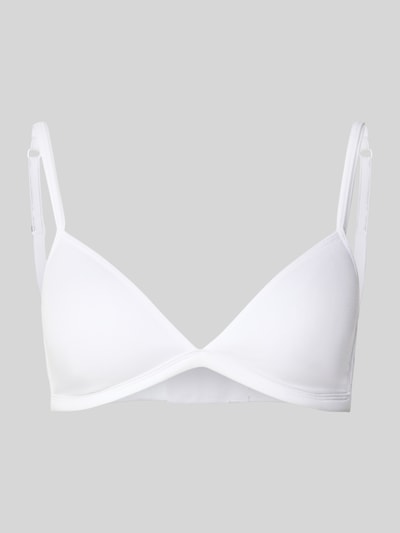 Productfoto, witte BH in Triangel-vorm met haaksluiting van SKINY, katoen-elastaanmix, aansluitende pasvorm, verstelbare bandjes