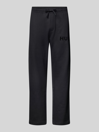 HUGO Straight Leg Sweatpants mit Label-Print Modell 'Dumrulo' Black 2