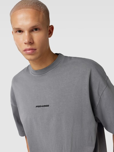 Pegador Boxy Fit T-Shirt mit Label-Stitching Anthrazit Melange 3