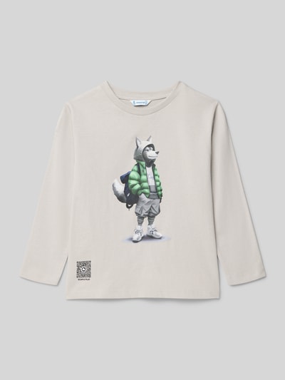 Mayoral Regular Fit Longsleeve mit Motiv-Print Stein 1