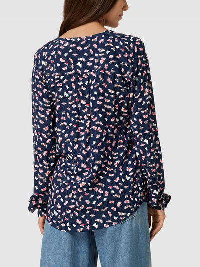 Montego Blouseshirt met all-over motief Donkerblauw - 5