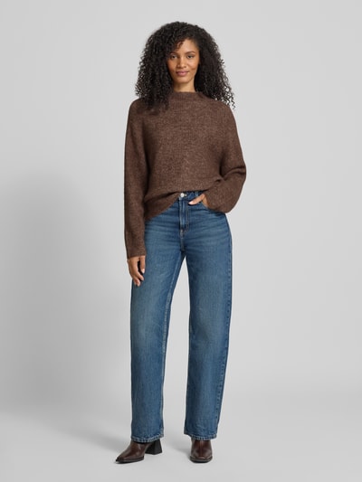 Selected Femme Relaxed Fit Strickpullover aus Woll-Mix Modell 'SIA' Taupe 1